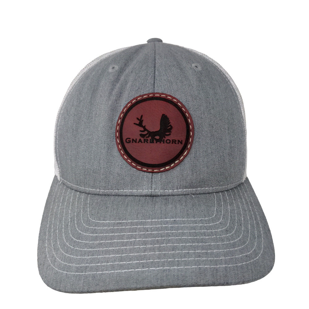 Richardson Mens Gnarlhorn Snapback Mesh Back Hat White Gray Adjustable